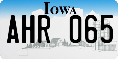 IA license plate AHR065