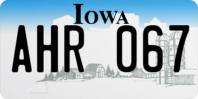 IA license plate AHR067