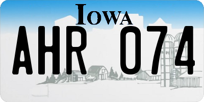 IA license plate AHR074