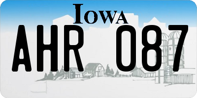 IA license plate AHR087