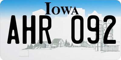 IA license plate AHR092