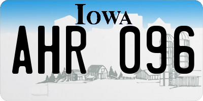 IA license plate AHR096