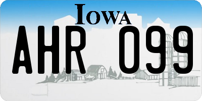 IA license plate AHR099