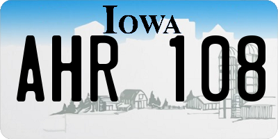 IA license plate AHR108