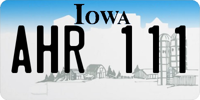 IA license plate AHR111