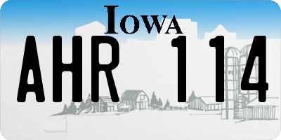 IA license plate AHR114