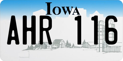 IA license plate AHR116