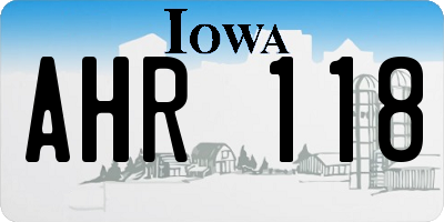 IA license plate AHR118