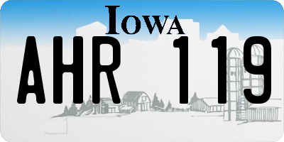 IA license plate AHR119