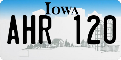 IA license plate AHR120