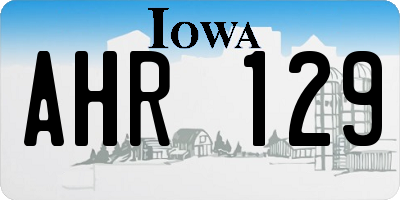IA license plate AHR129