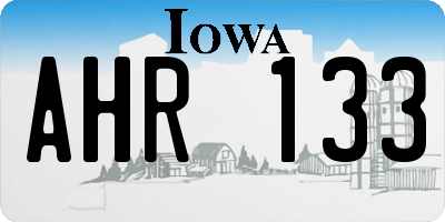 IA license plate AHR133