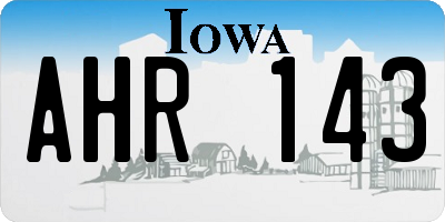 IA license plate AHR143