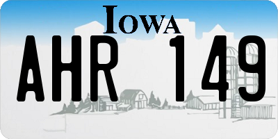 IA license plate AHR149