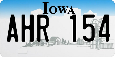 IA license plate AHR154