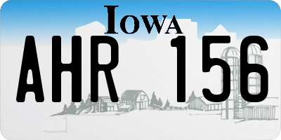 IA license plate AHR156