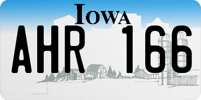 IA license plate AHR166
