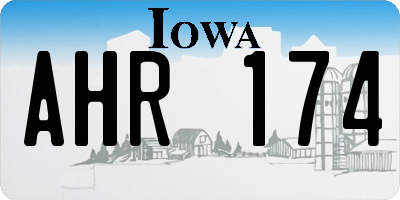 IA license plate AHR174