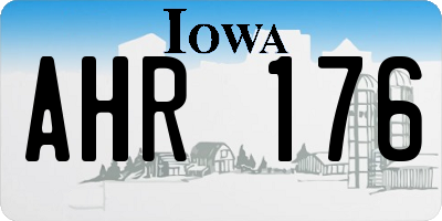 IA license plate AHR176