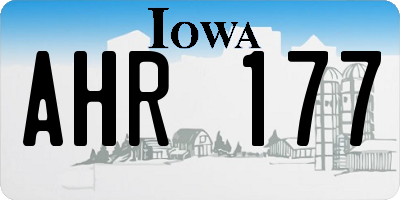 IA license plate AHR177