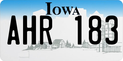IA license plate AHR183