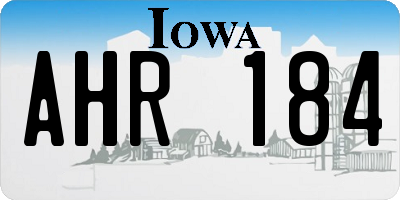 IA license plate AHR184