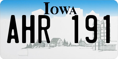 IA license plate AHR191