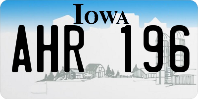 IA license plate AHR196
