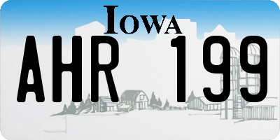 IA license plate AHR199
