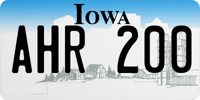 IA license plate AHR200