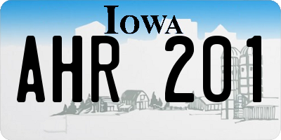 IA license plate AHR201