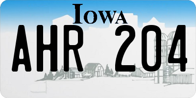 IA license plate AHR204