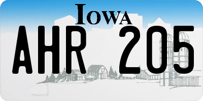 IA license plate AHR205