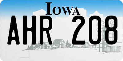 IA license plate AHR208