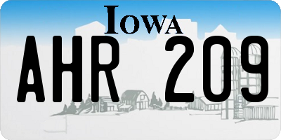 IA license plate AHR209