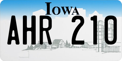 IA license plate AHR210