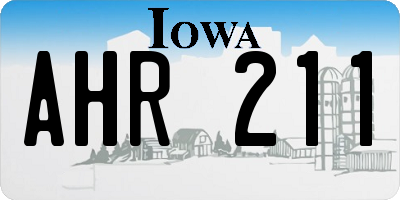 IA license plate AHR211