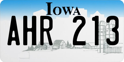 IA license plate AHR213