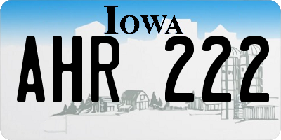 IA license plate AHR222