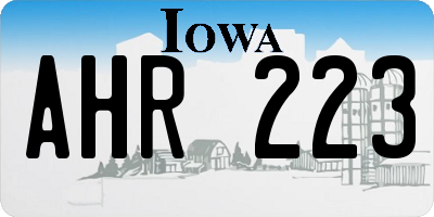 IA license plate AHR223