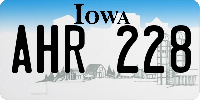 IA license plate AHR228