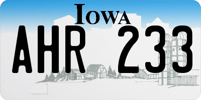 IA license plate AHR233