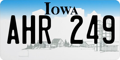 IA license plate AHR249