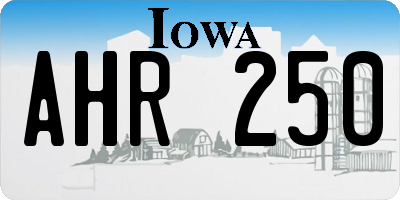 IA license plate AHR250