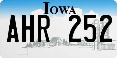 IA license plate AHR252