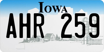 IA license plate AHR259