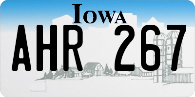 IA license plate AHR267