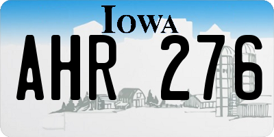 IA license plate AHR276