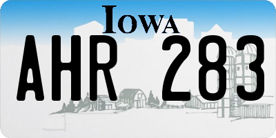 IA license plate AHR283