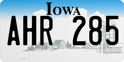IA license plate AHR285